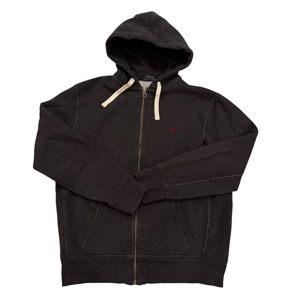 Like new POLO Ralph Lauren Charcoal Gray Zipper Hoodie Jacket Size Large - Picture 10 of 10